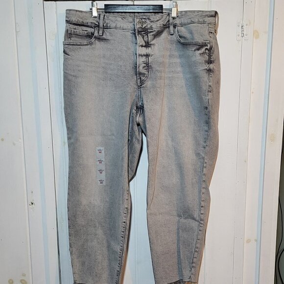 The OG Straight High Rise Button Fly Grey Crop Jean Size 20 - Picture 1 of 9
